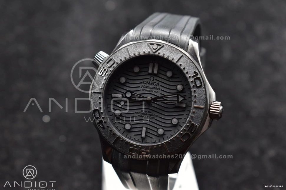1066 43.5mm on Black Dial Black Best 1:1 Ceramic VSF Edition Strap Black Rubber Durable Seamaster A 300m 0430